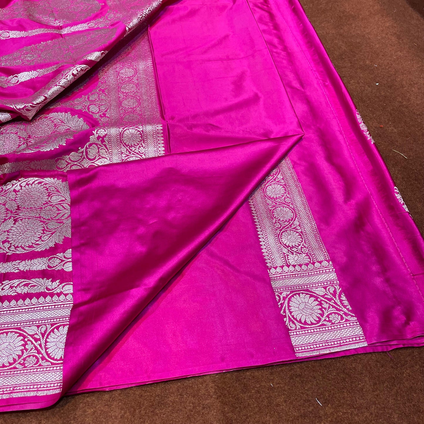 Vibrant Rani Pink Mashru Silk Saree
