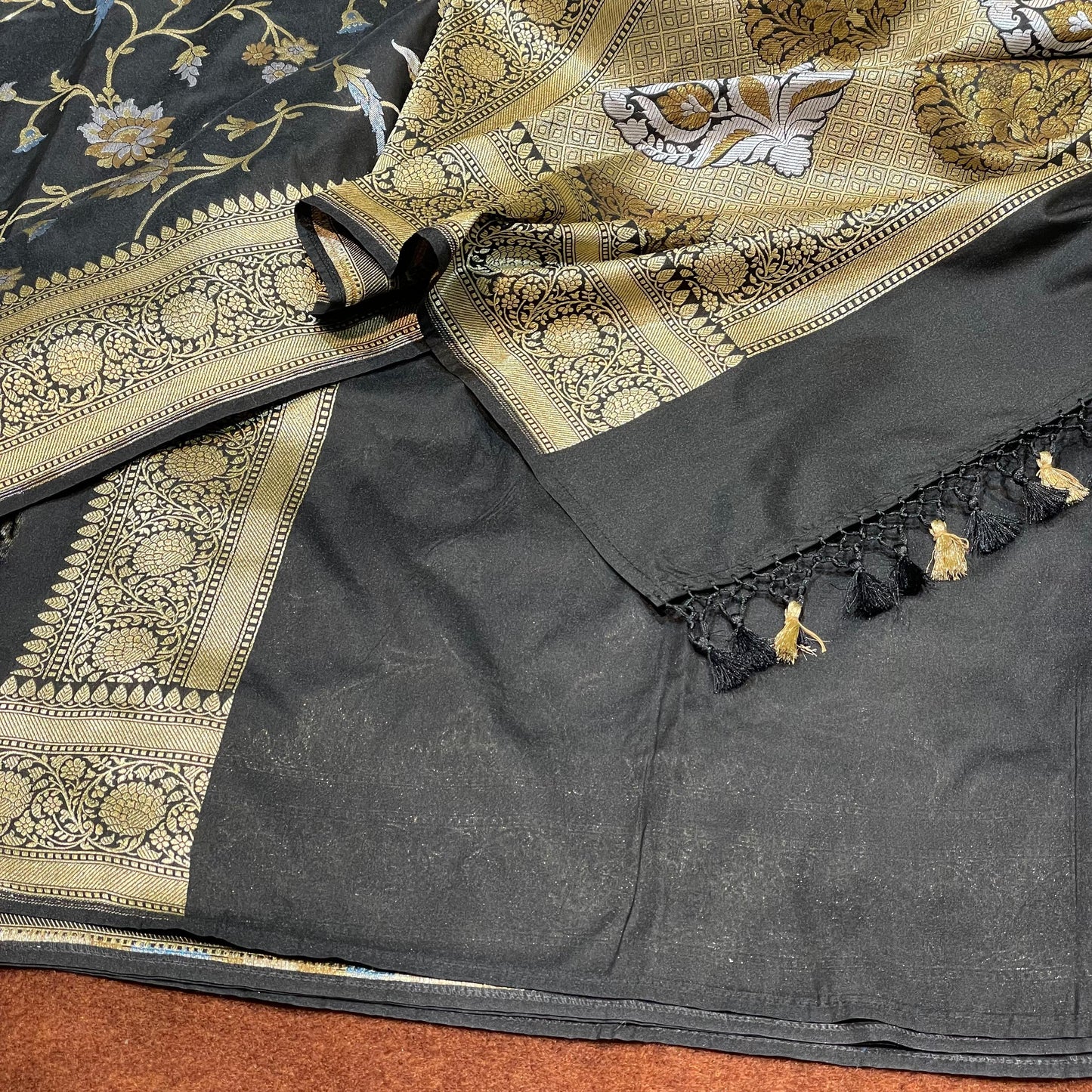 Katan Silk Sarees Sona Rupa Antique Zari Jangla Weave