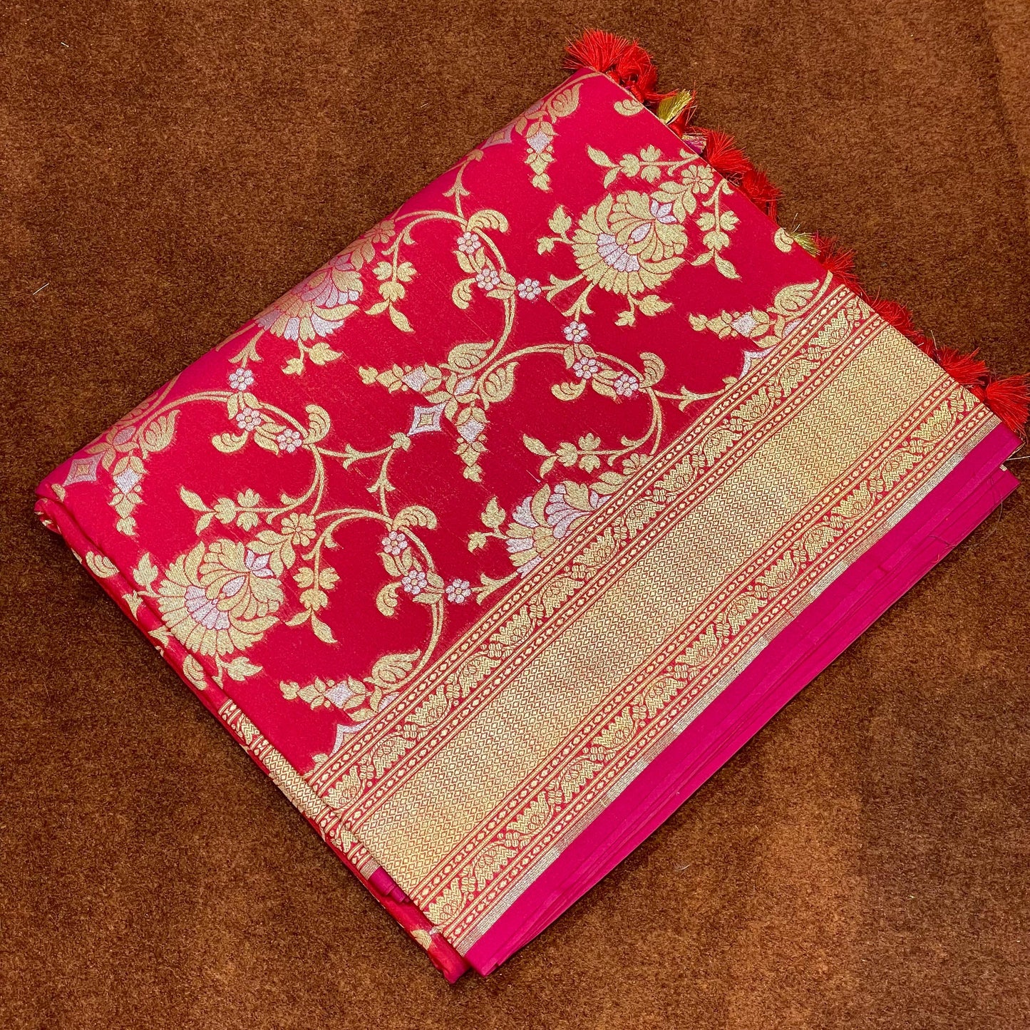 Katan Silk Sarees Sona Rupa Jangla Weave Soft Zari