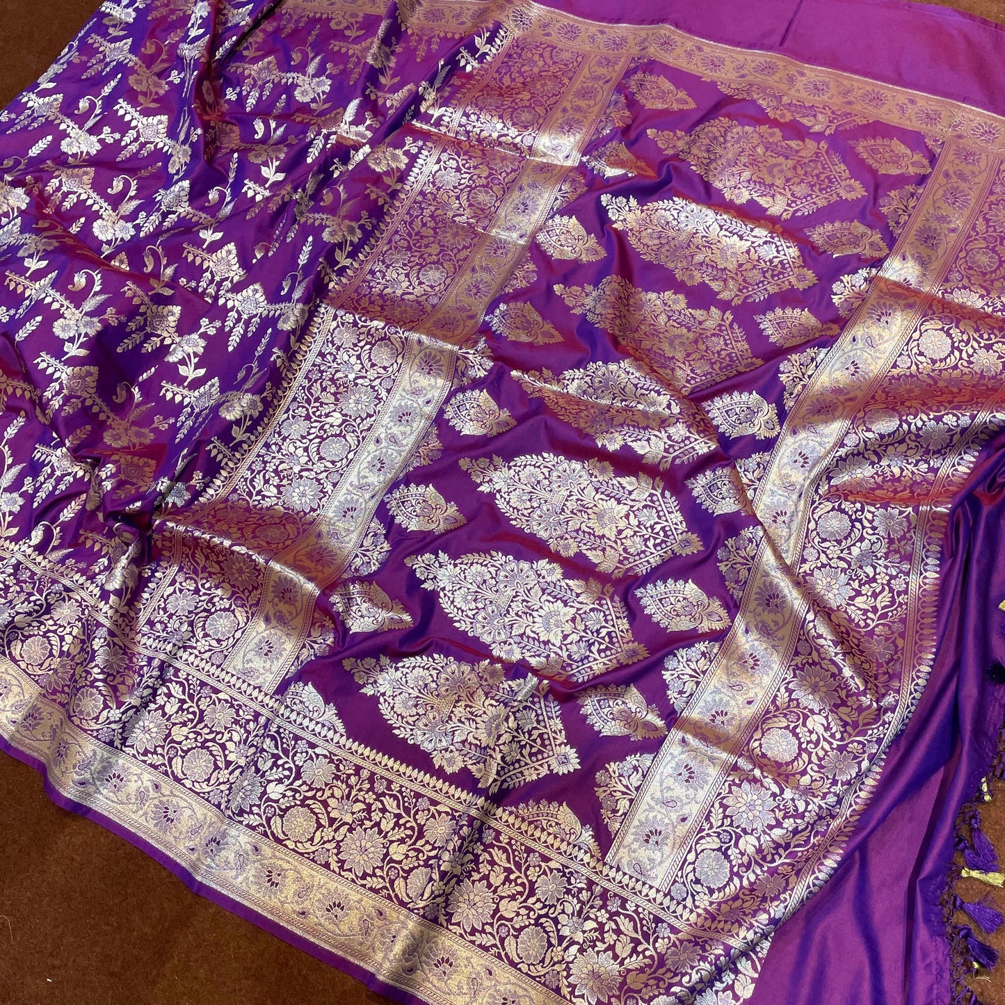 Katan Silk Sarees Designer Jaal Weave Sona Rupa Zari