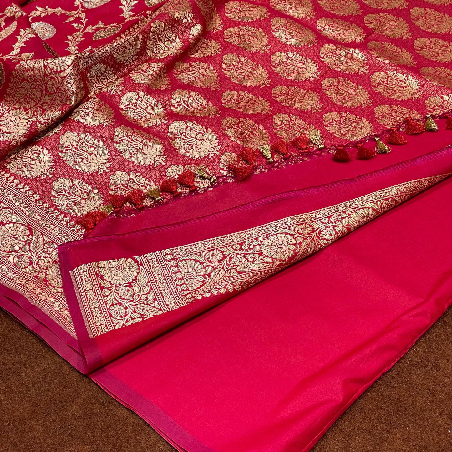 Katan Silk Sarees Sona Rupa Antique Copper Zari Jangla Weave