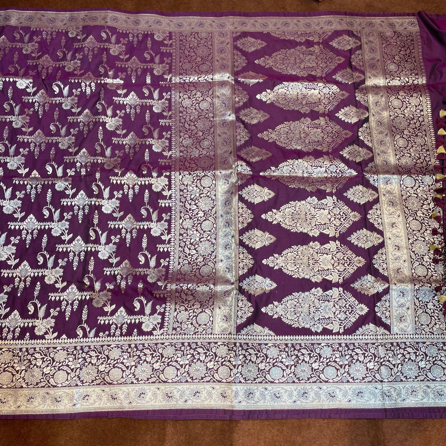 Katan Silk Sarees Water Zari Designer Jangla Weave