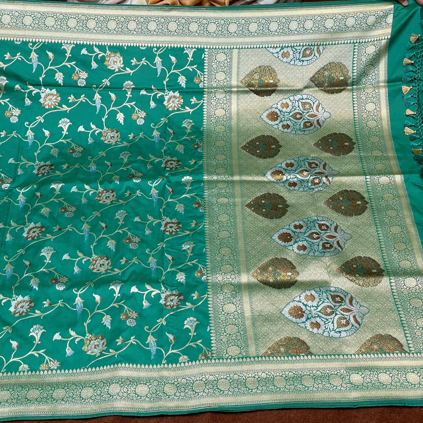 Katan Silk Sarees Sona Rupa Antique Zari Jangla Weave