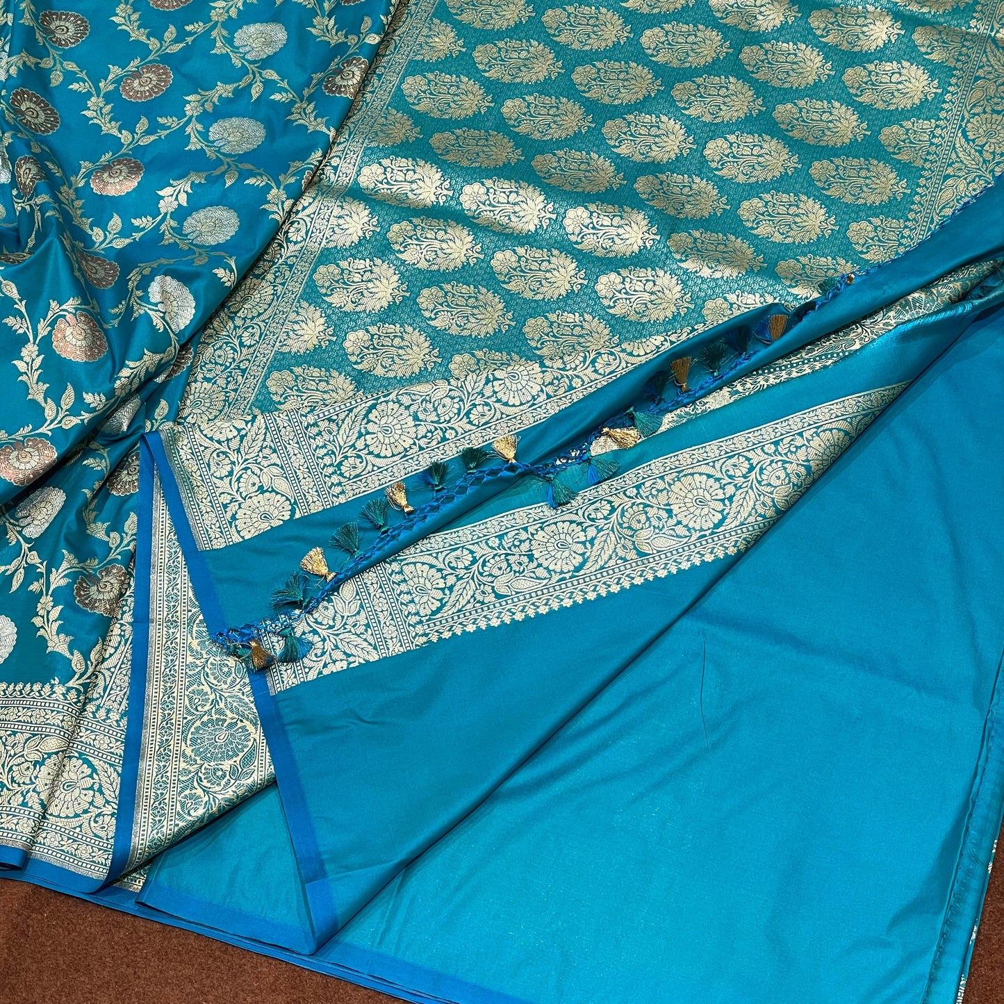 Katan Silk Sarees Sona Rupa Antique Copper Zari Weave Jangla Weave