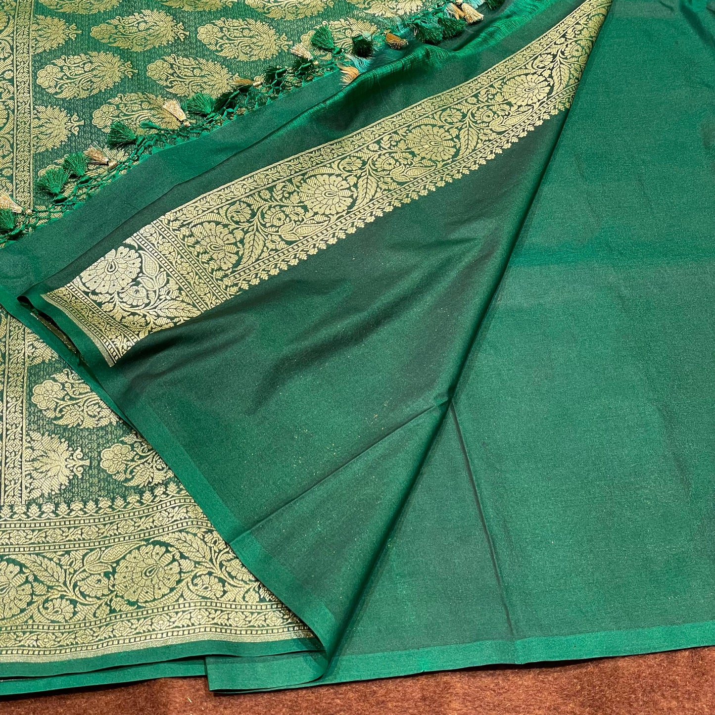 Katan Silk Sarees Sona Rupa Antique Copper Zari Weave Jangla Weave