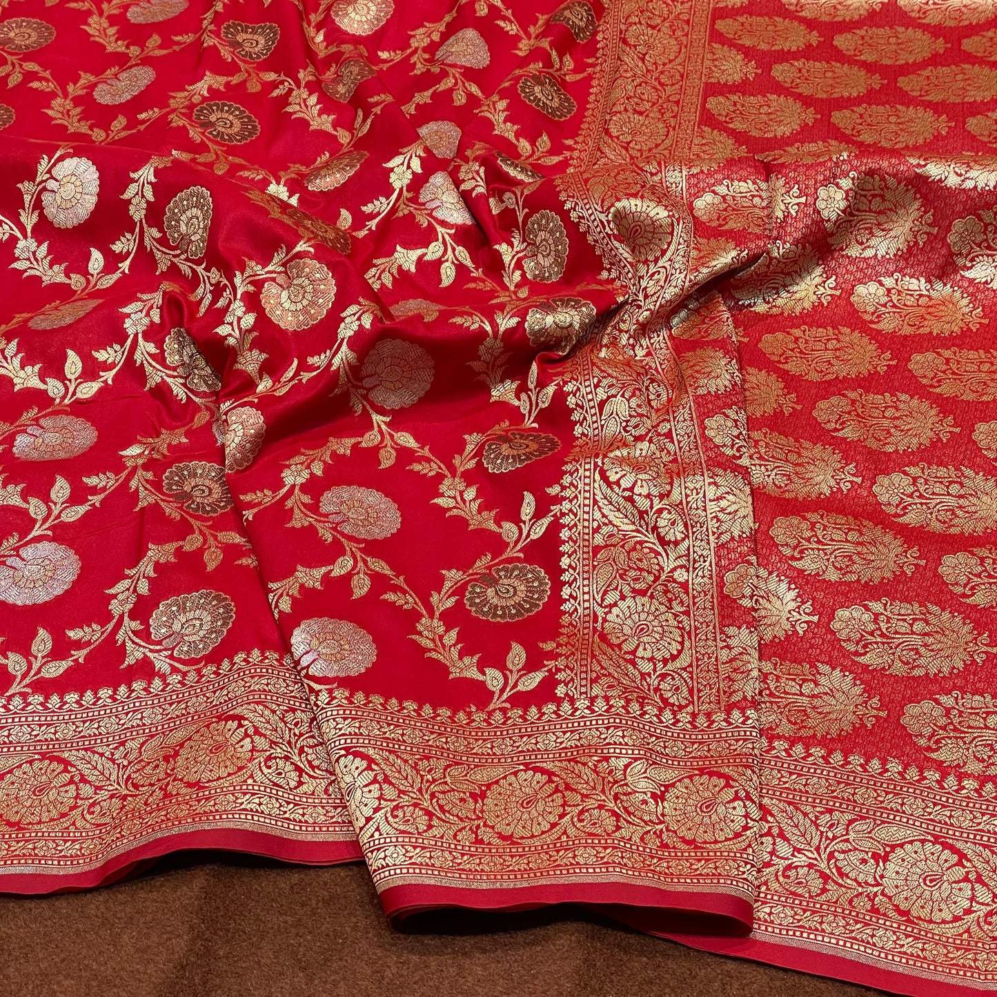 Katan Silk Sarees Sona Rupa Antique Copper Zari Weave Jangla Weave