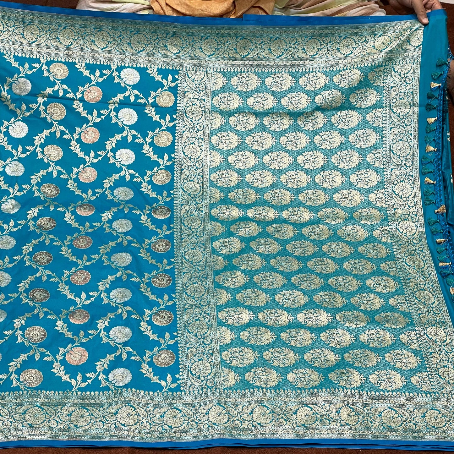 Katan Silk Sarees Sona Rupa Antique Copper Zari Weave Jangla Weave