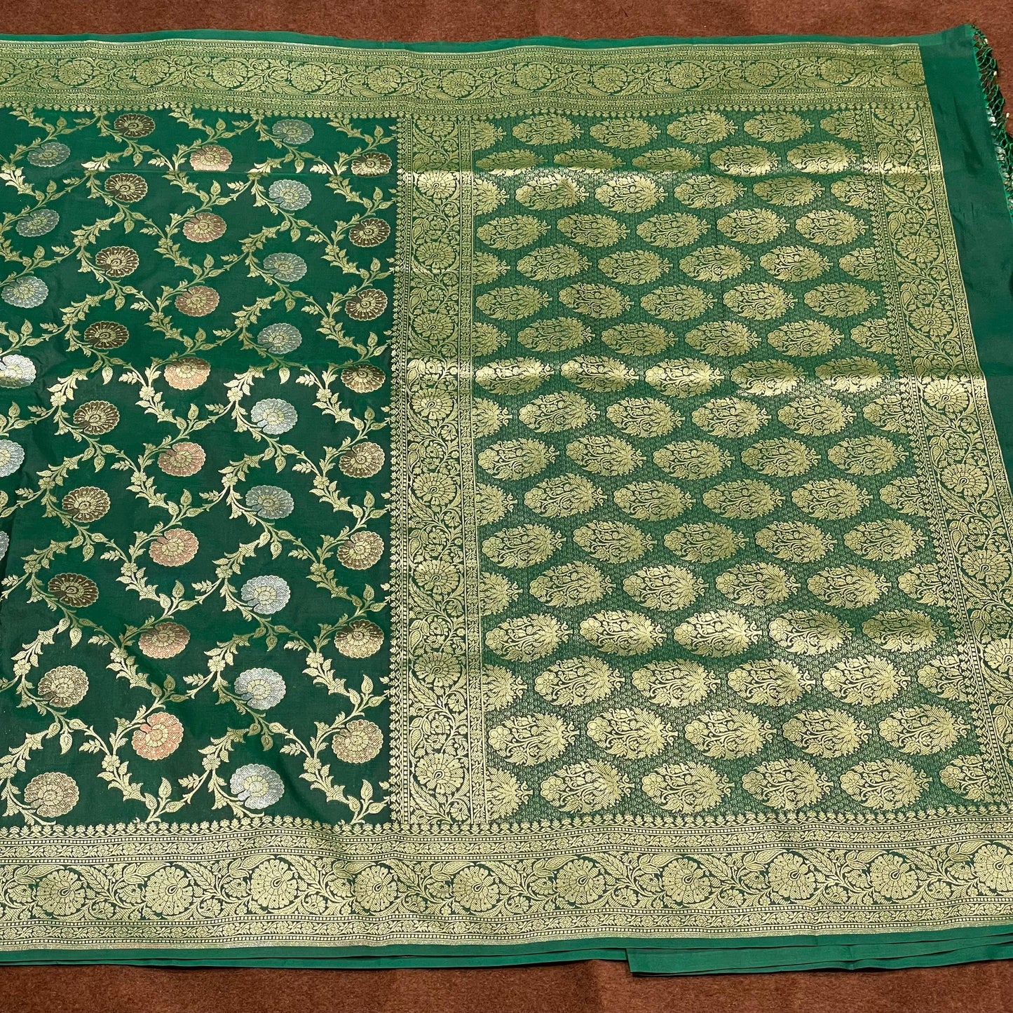 Katan Silk Sarees Sona Rupa Antique Copper Zari Weave Jangla Weave