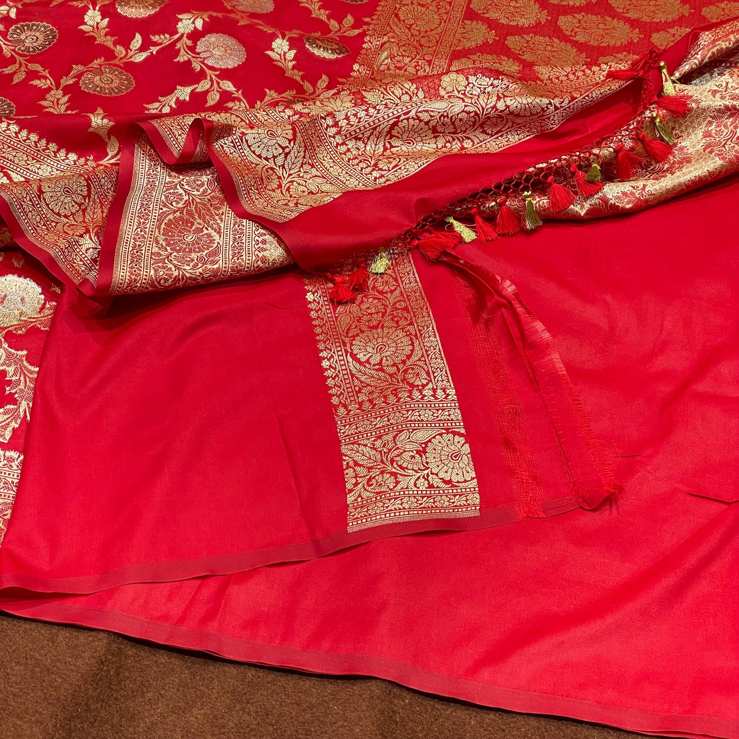Katan Silk Sarees Sona Rupa Antique Copper Zari Weave Jangla Weave