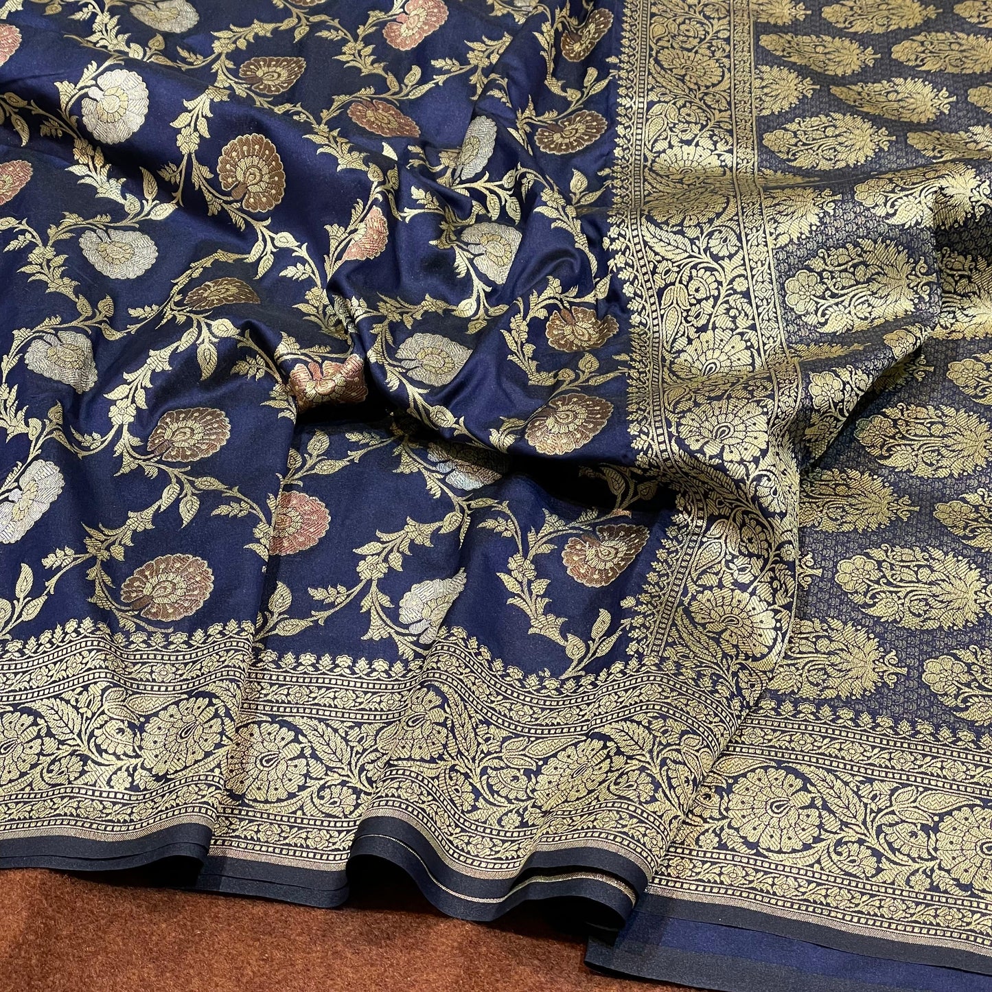 Katan Silk Sarees Sona Rupa Antique Copper Zari Weave Jangla Weave