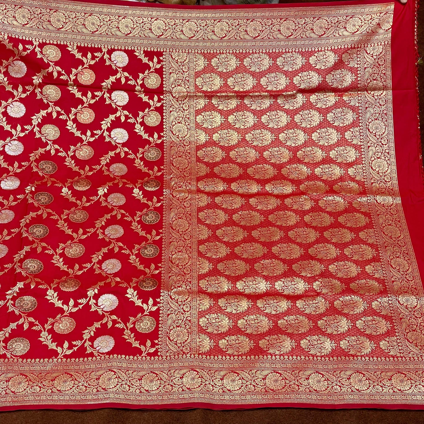 Katan Silk Sarees Sona Rupa Antique Copper Zari Weave Jangla Weave