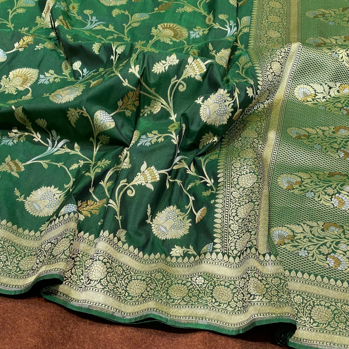 Katan Silk Sarees Sona Rupa Antique Zari Jangla Weave