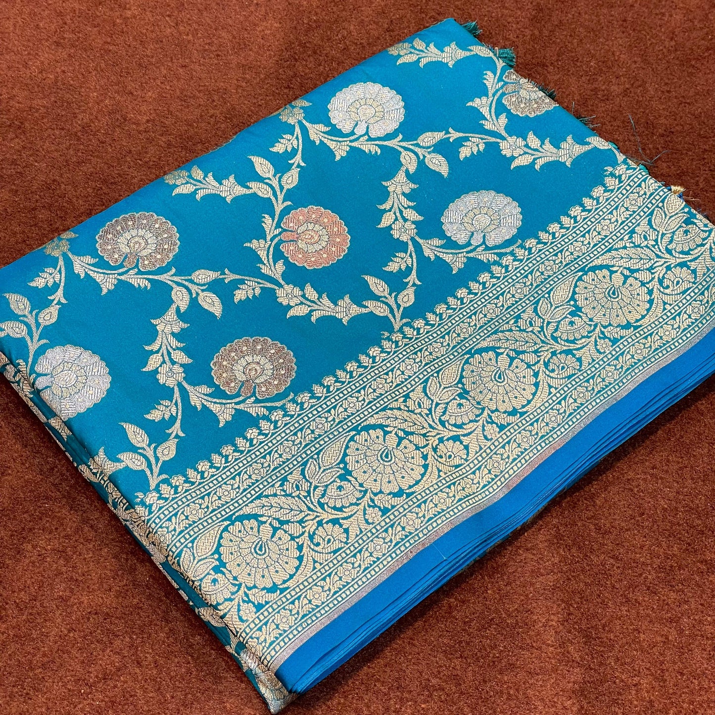 Katan Silk Sarees Sona Rupa Antique Copper Zari Weave Jangla Weave