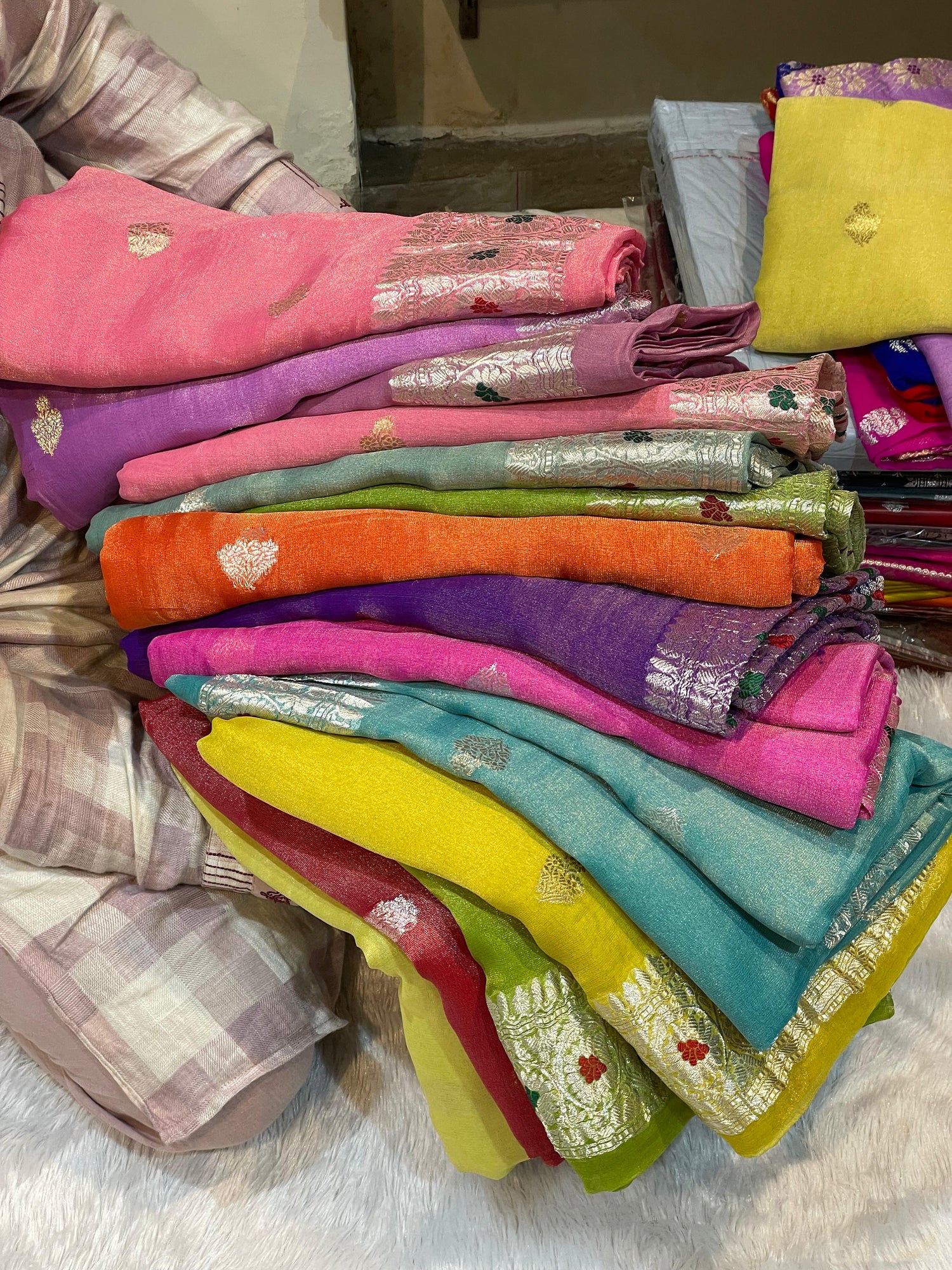 Khaddi Chiffon Tissue Saree's