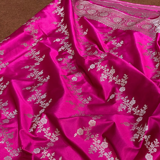 Vibrant Rani Pink Mashru Silk Saree