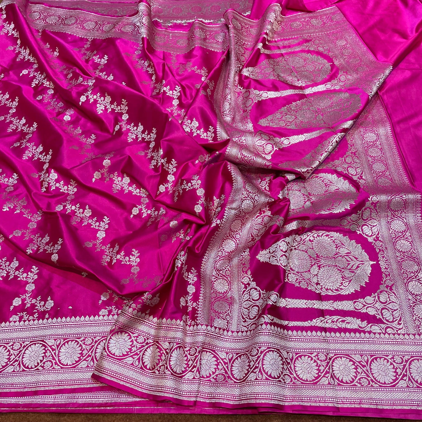 Vibrant Rani Pink Mashru Silk Saree