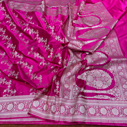 Vibrant Rani Pink Mashru Silk Saree