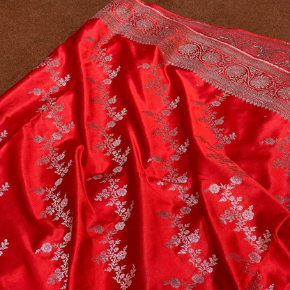 Fully Red Colour Mashru Silk Saree