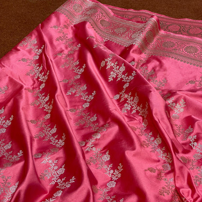 Gazri Light Pink Mashru Silk Saree