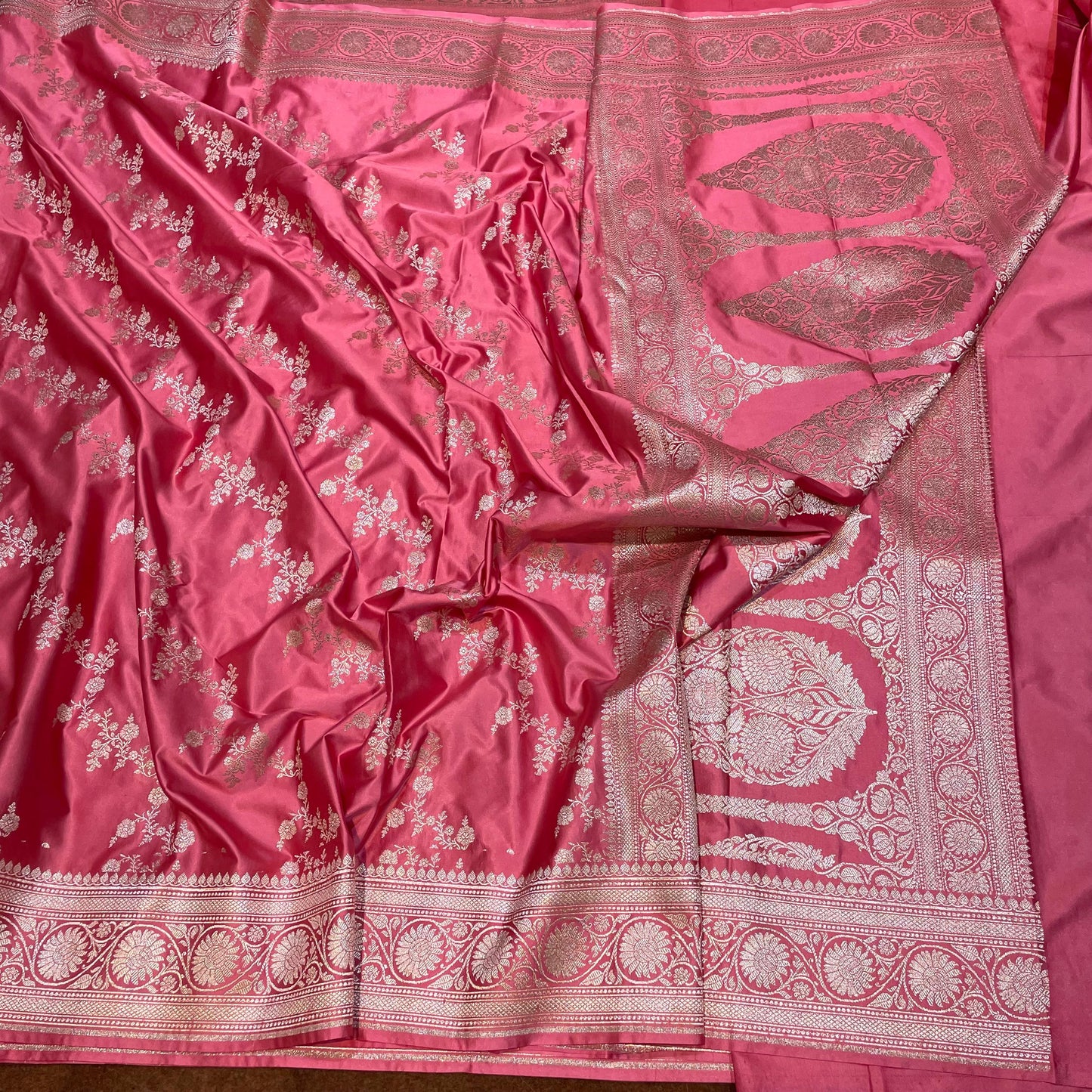 Gazri Light Pink Mashru Silk Saree