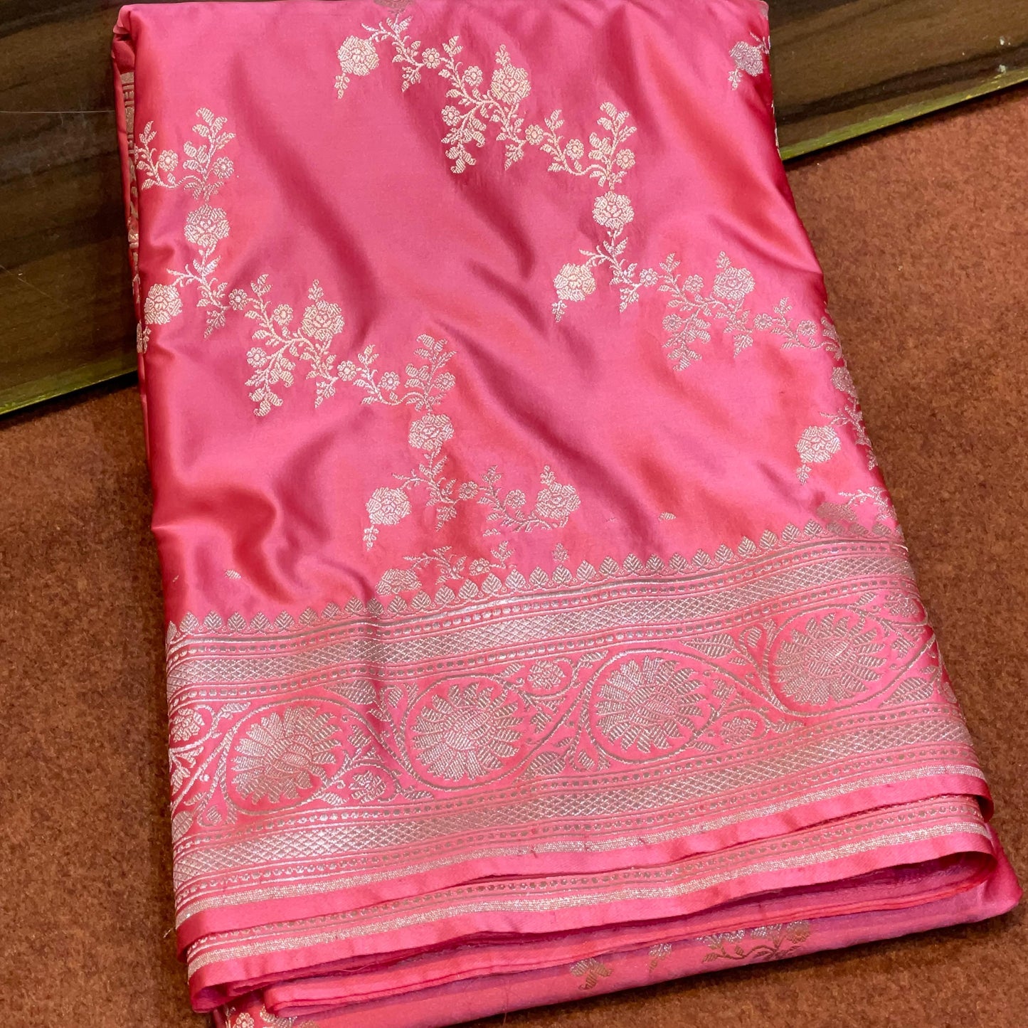 Gazri Light Pink Mashru Silk Saree
