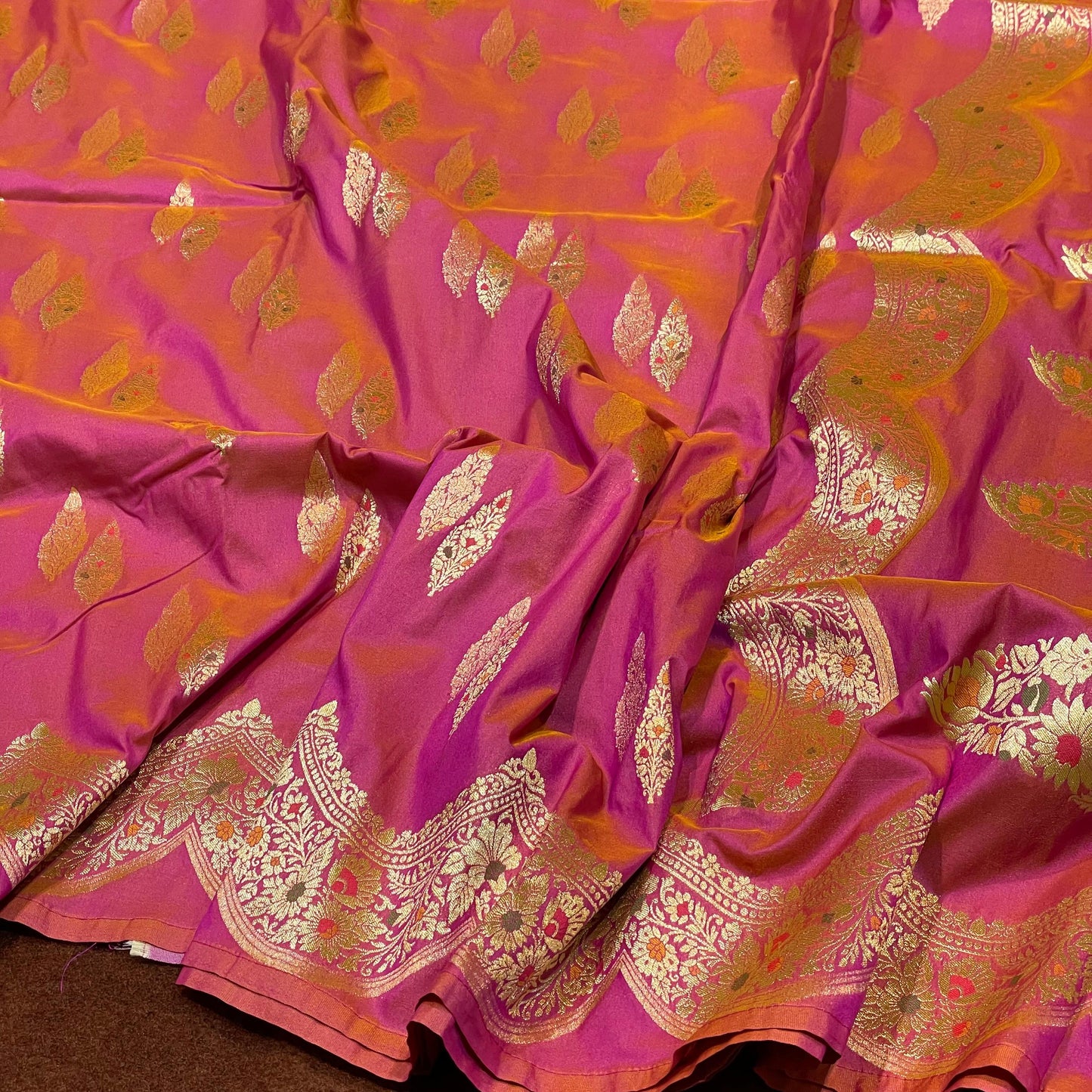 Katan Silk Sarees with scalop border