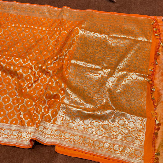 Katan Silk Sarees with scalop border