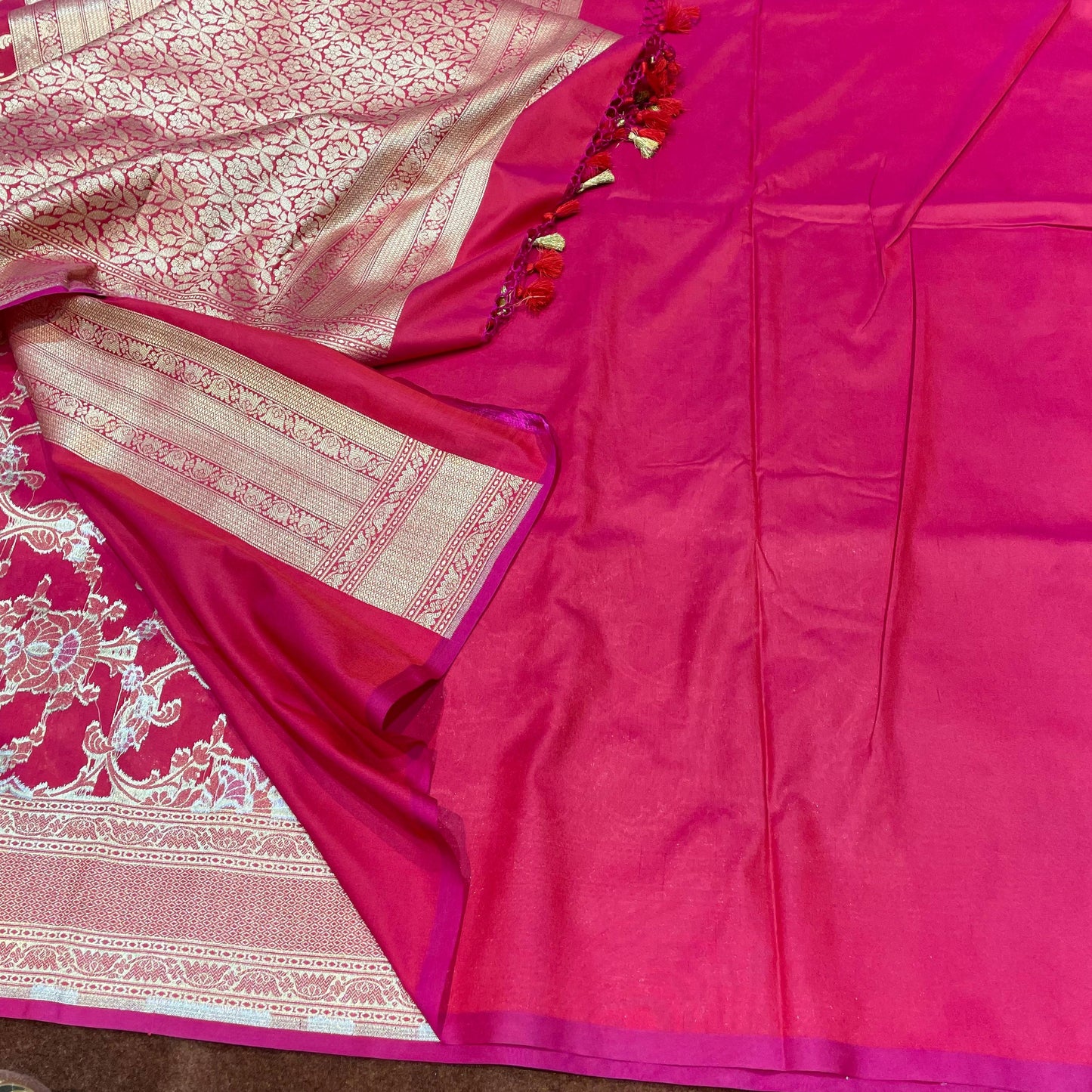 Katan Silk Sarees with scalop border