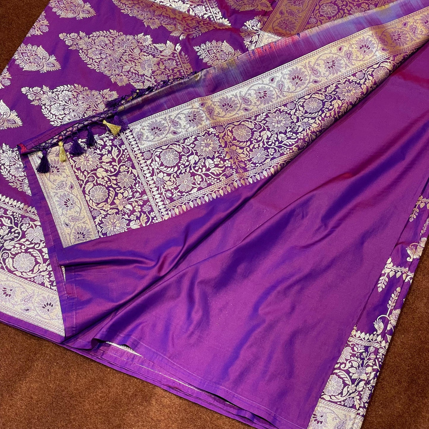 Katan Silk Sarees with scalop border