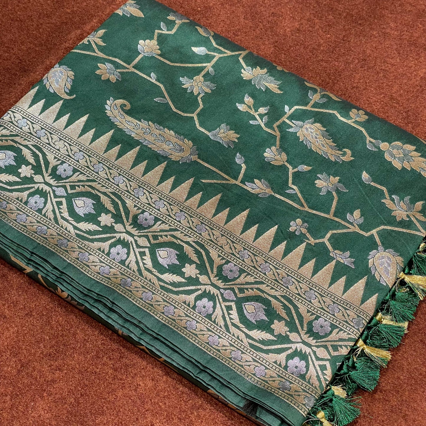 Katan Silk Sarees with scalop border