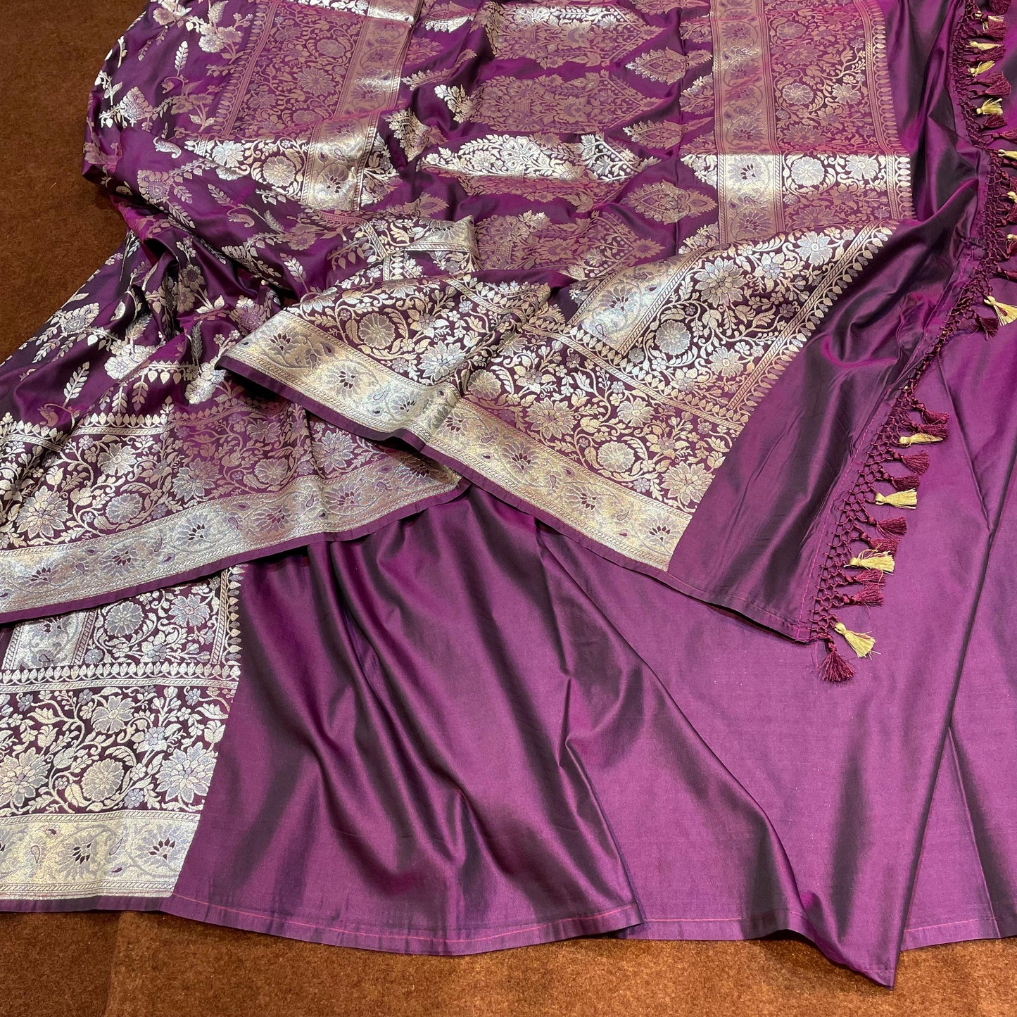 Katan Silk Sarees with scalop border