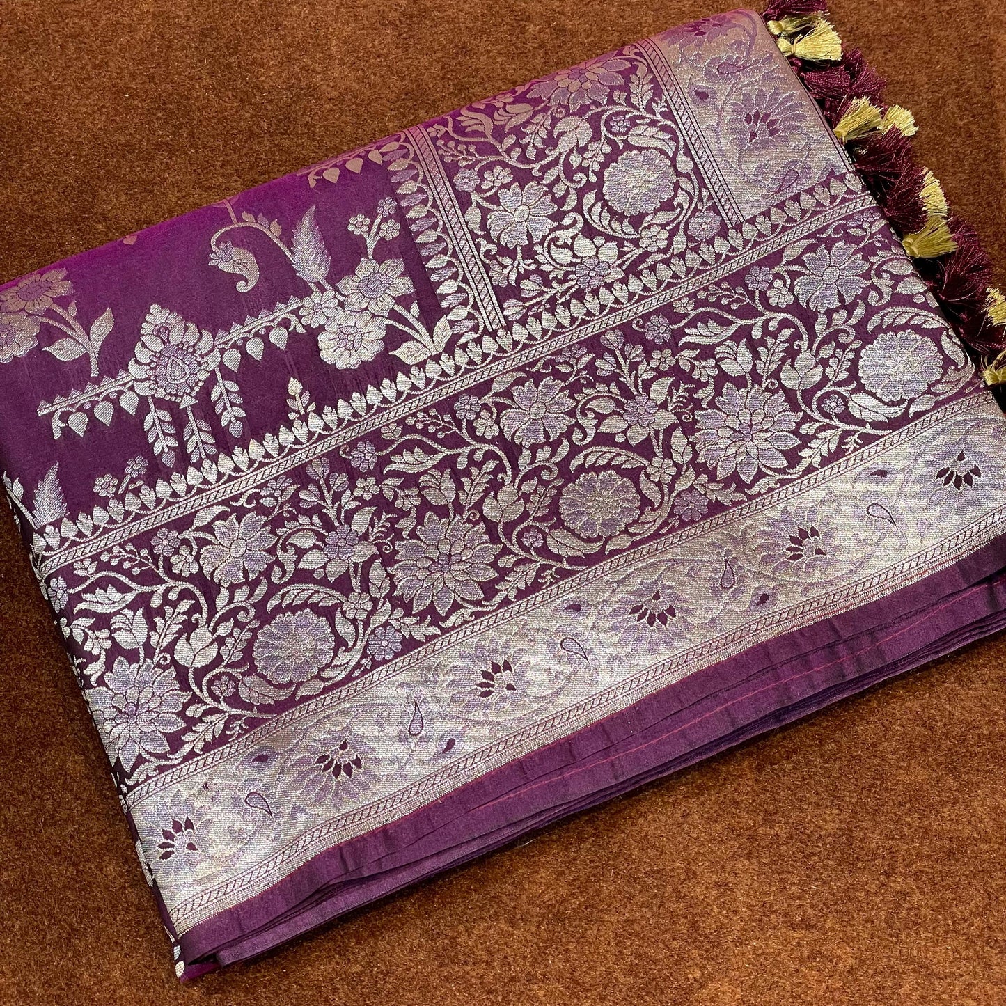 Katan Silk Sarees with scalop border