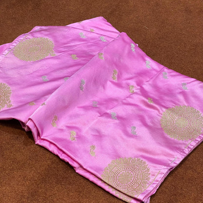 Banarasi Mashru Silk Row Mango Sona Rupa Buti Saree
