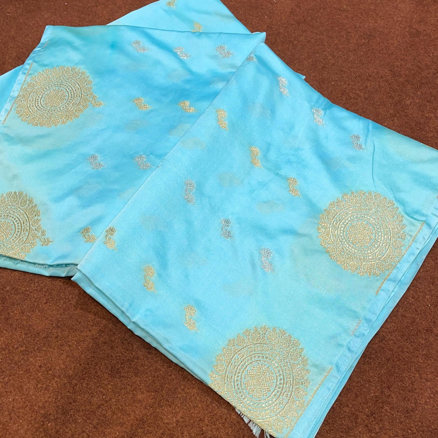 Banarasi Mashru Silk Row Mango Sona Rupa Buti Saree