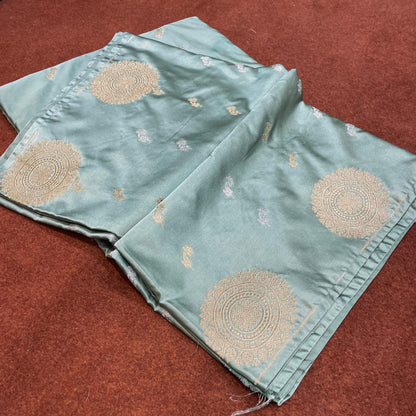 Banarasi Mashru Silk Row Mango Sona Rupa Buti Saree