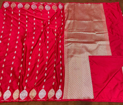 Banarasi Mashru Silk Row Mango Sona Rupa Buti Saree
