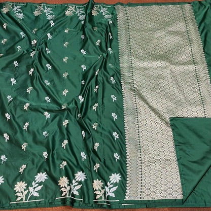 Banarasi Mashru Silk Row Mango Sona Rupa Buti Saree