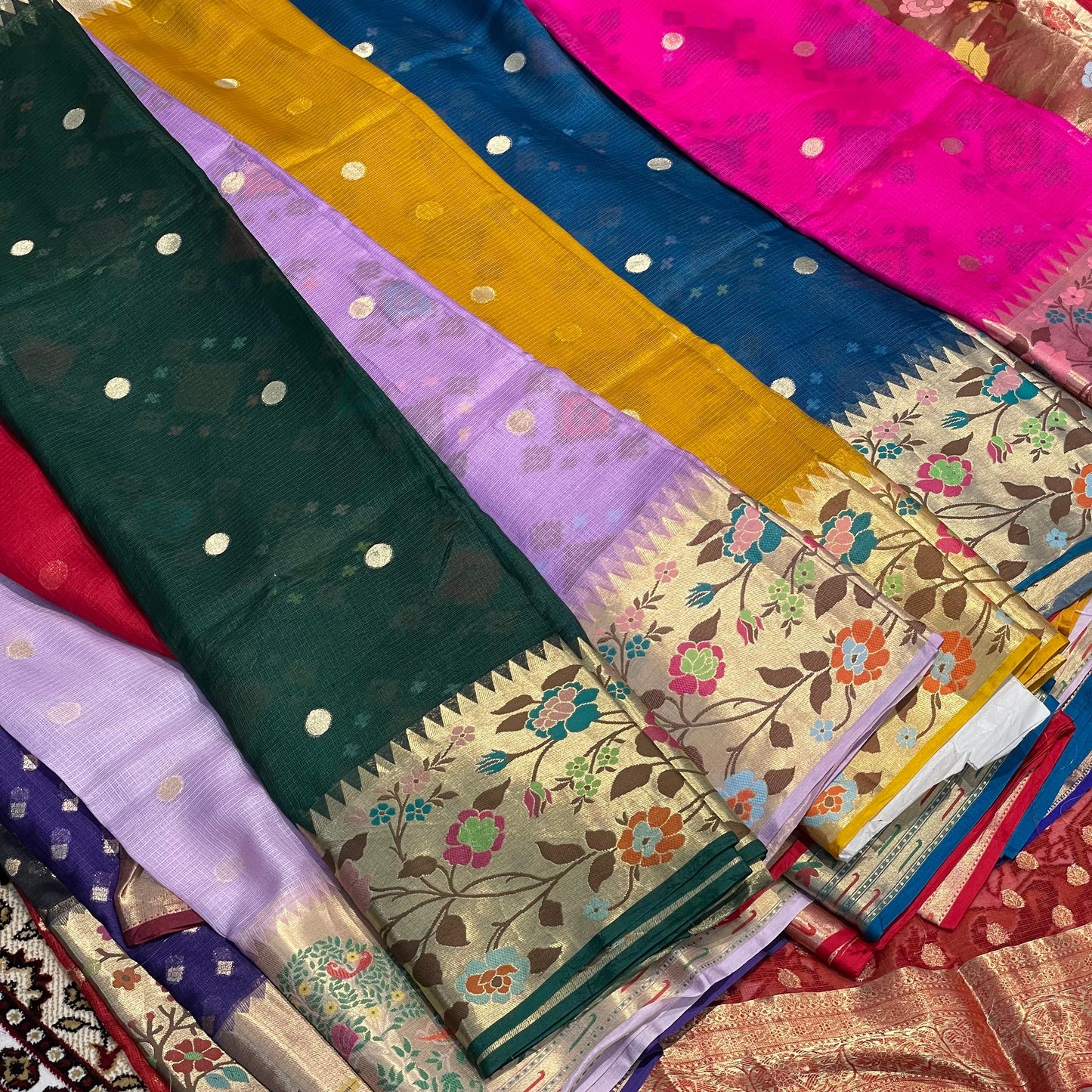 Katan Silk Sarees with scalop border