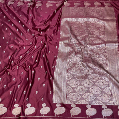 Maroonish Shade Mashru Silk Saree
