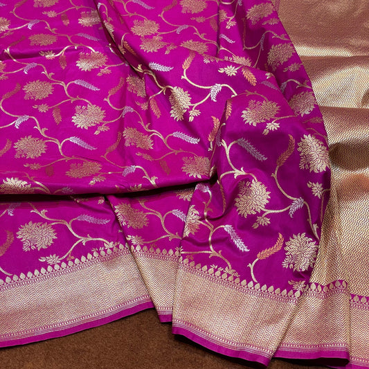 Katan Silk Saree Sona Rupa & Copper Zari Jangla Weave