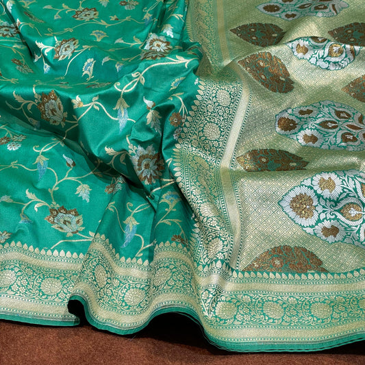 Katan Silk Sarees Sona Rupa Antique Zari Jangla Weave