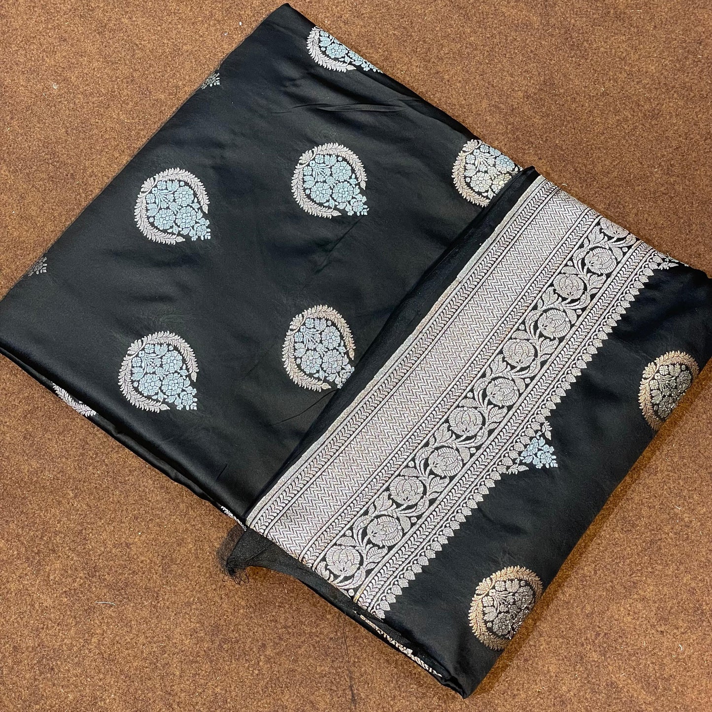 Mashru Silk Banarasi Saree Allover Water Gold Zari Weaving