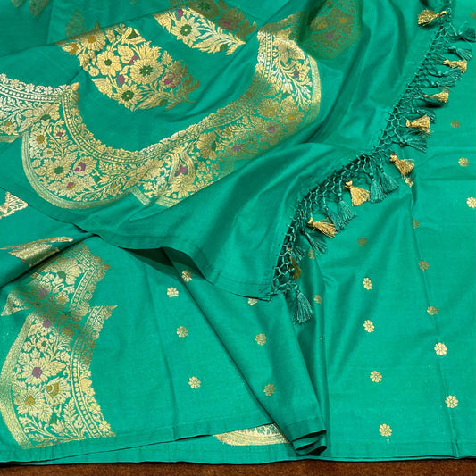 Katan Silk Sarees with Scalop Border Meena Boder Weave