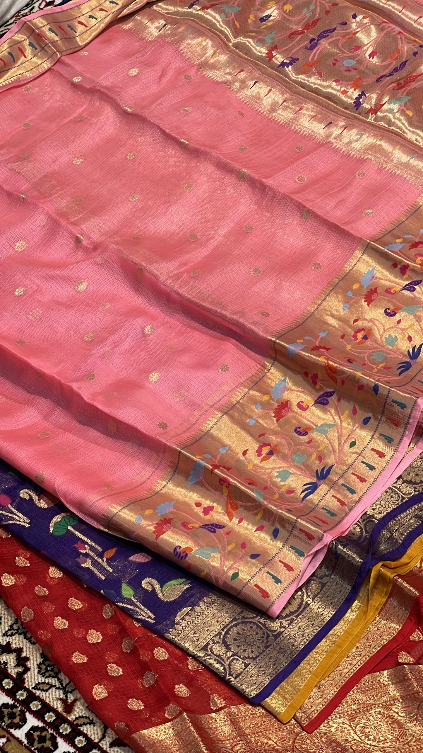 Katan Silk Sarees with scalop border