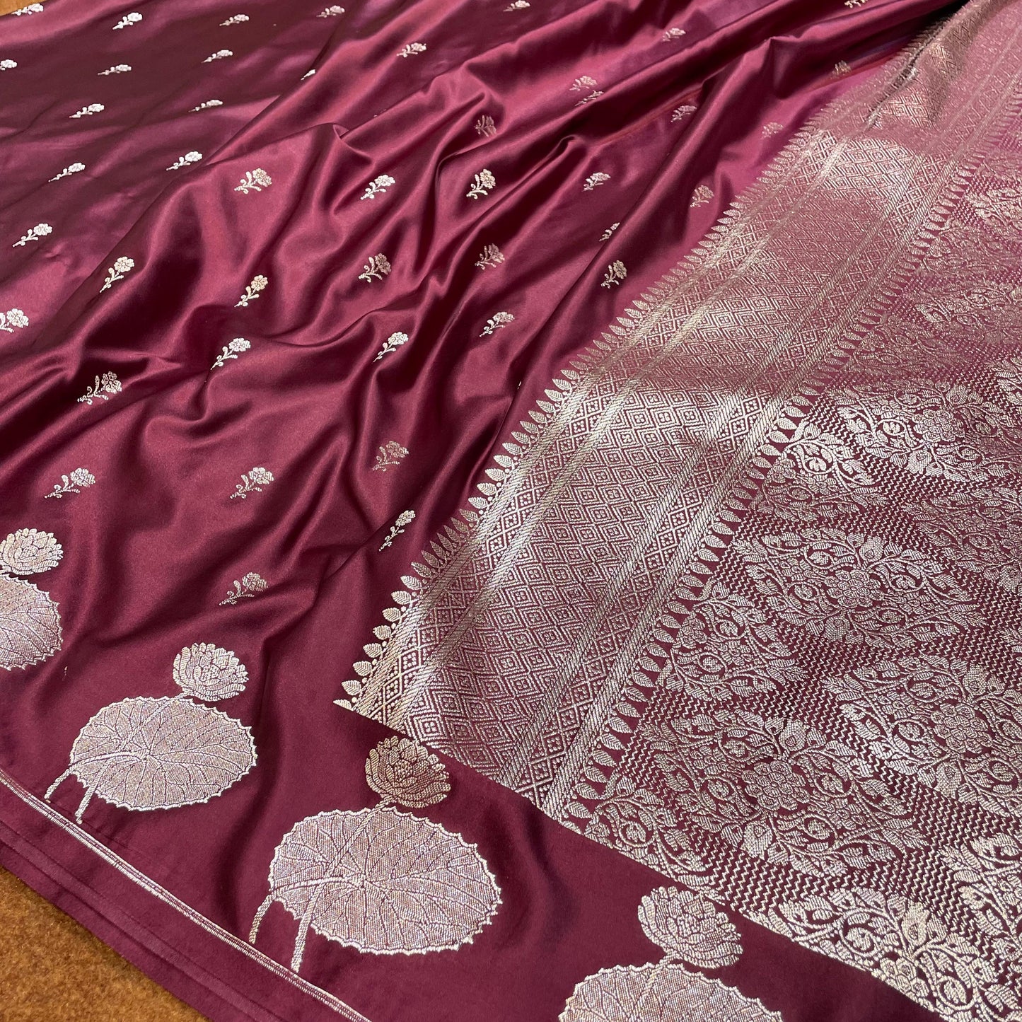 Maroonish Shade Mashru Silk Saree
