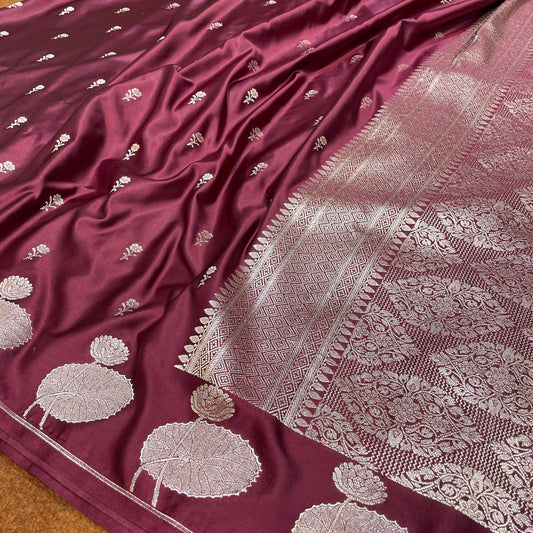 Maroonish Shade Mashru Silk Saree