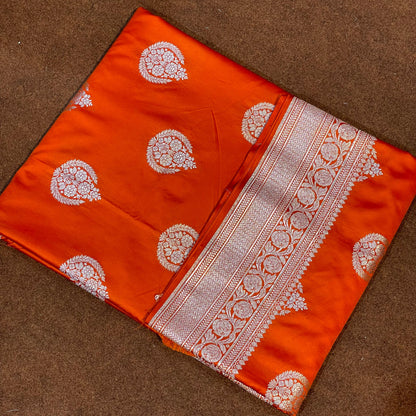 Mashru Silk Banarasi Saree Allover Water Gold Zari Weaving