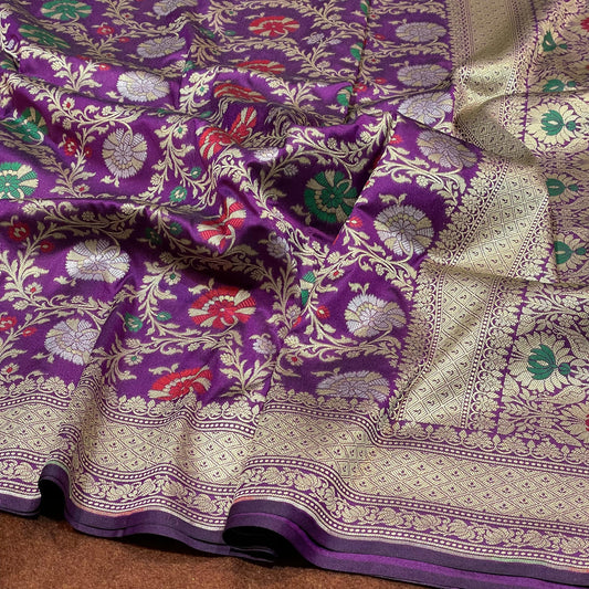 Katan Silk Saree Sona Rupa Zari Meena Jangla Weave