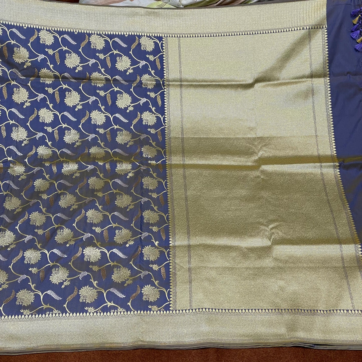 Unique Color Katan Silk Sarees Sona Rupa Antique Zari Jangla Weave